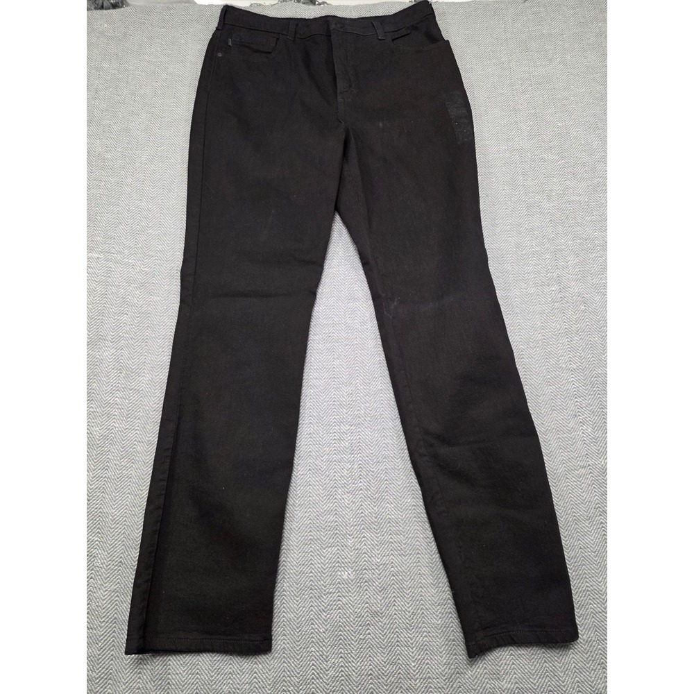 Lee Instantly Slims High Rise Relaxed Fit Straight‎ Leg Black Jeans 14 Long